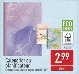 Calendrier ou planificateur