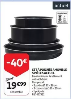 SET À POIGNÉE AMOVIBLE 5 PIÈCES
