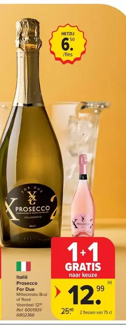 Prosecco For Due Millesimato Brut of Rose