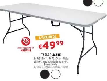 De - TABLE PLIANTE
