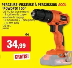 De - PERCEUSE-VISSEUSE À PERCUSSION ACCU "POWDP01100"