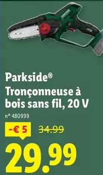 Tronçonneuse à bois sans fil, 20 V
