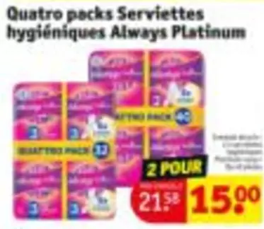Serviettes hygiéniques Platinum