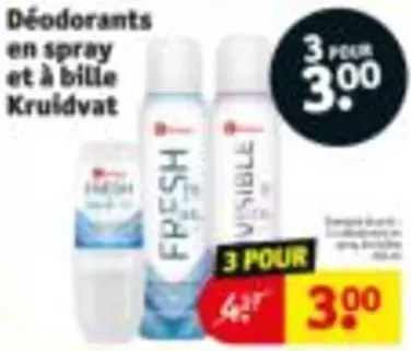 Déodorants en spray et à bille