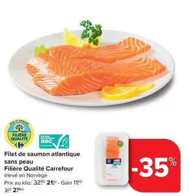 De - Filet de saumon atlantique sans peau