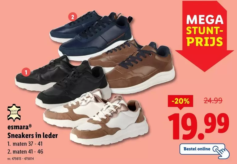 Mega - Sneakers in leder