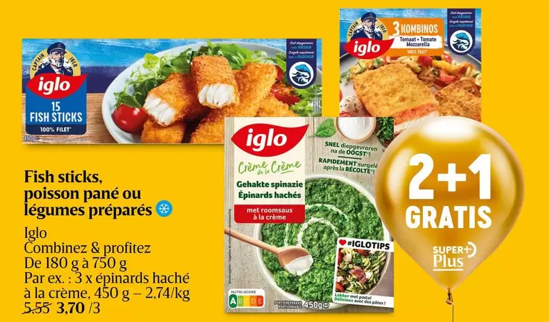 De - Fish sticks, poisson pané ou légumes préparés