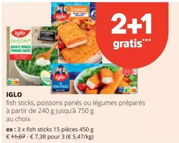 De - fish sticks, poissons panés ou légumes préparés
