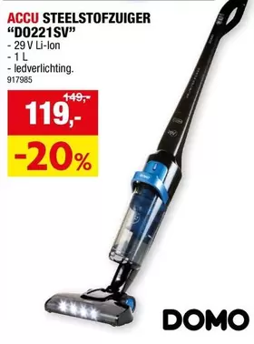 ACCU STEELSTOFZUIGER "D0221SV"