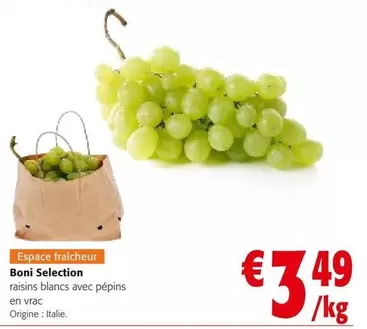 raisins blancs avec pépins