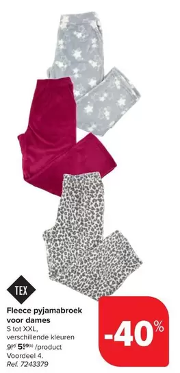 Fleece pyjamabroek voor dames