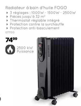 Kw - Radiateur à bain d'huile