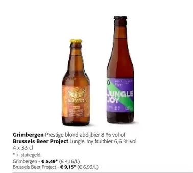 Grimbergen - Prestige blond abdijbier, Jungle Joy fruitbier