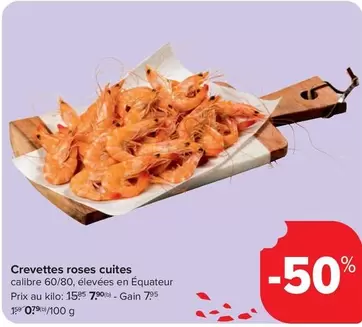 Crevettes roses cuites