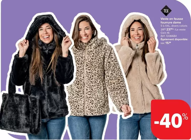 Veste en fausse fourrure dame