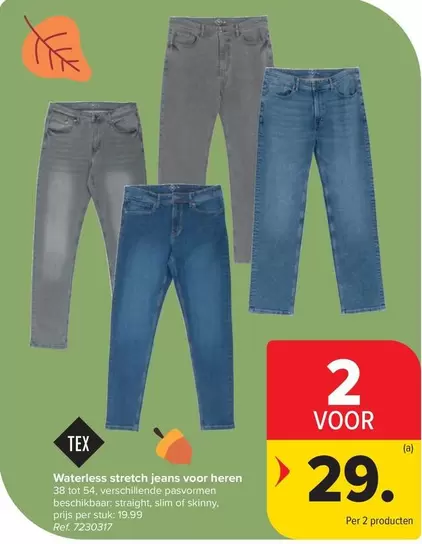 Waterless stretch jeans voor heren