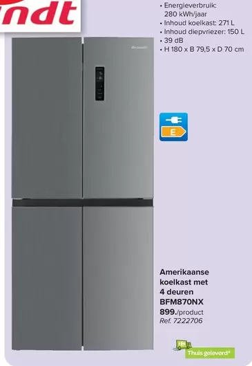 koelkast met 4 deuren BFM870NX
