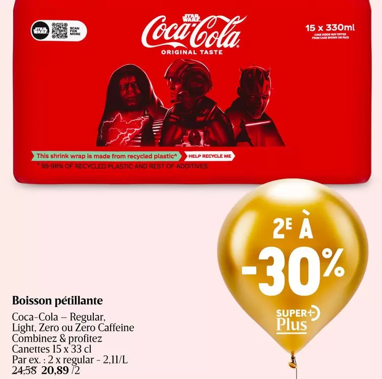 Coca Cola - Regular, Light, Zero ou Zero Caffeine