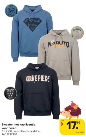 One - Sweater met kap licentie voor heren