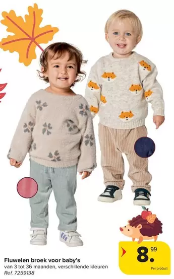 Fluwelen broek voor baby's