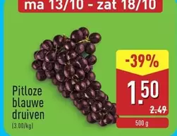 Pitloze blauwe druiven