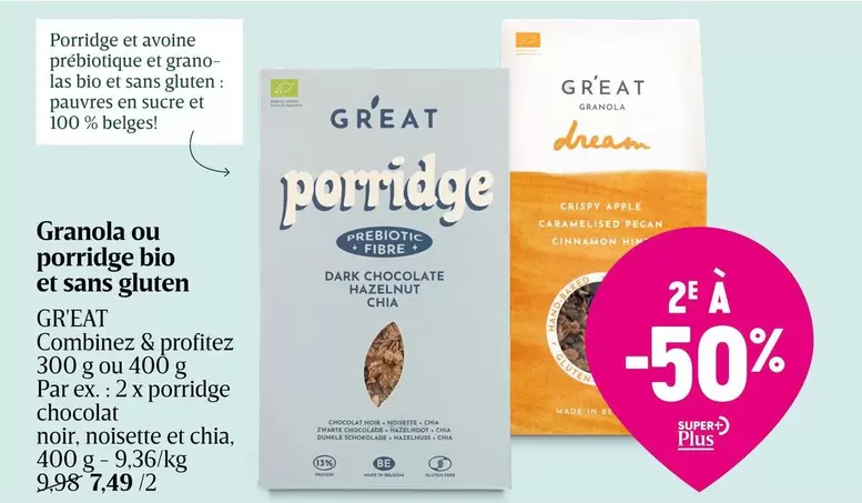 Be - Granola ou porridge bio et sans gluten