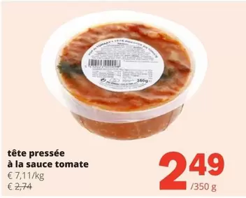 tête pressée à la sauce tomate