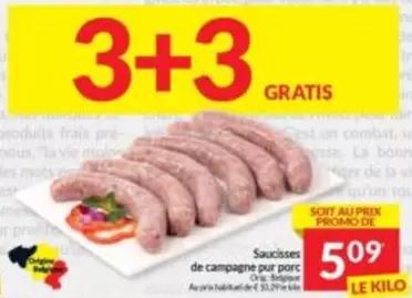 De - Saucisses de campagne pur porc