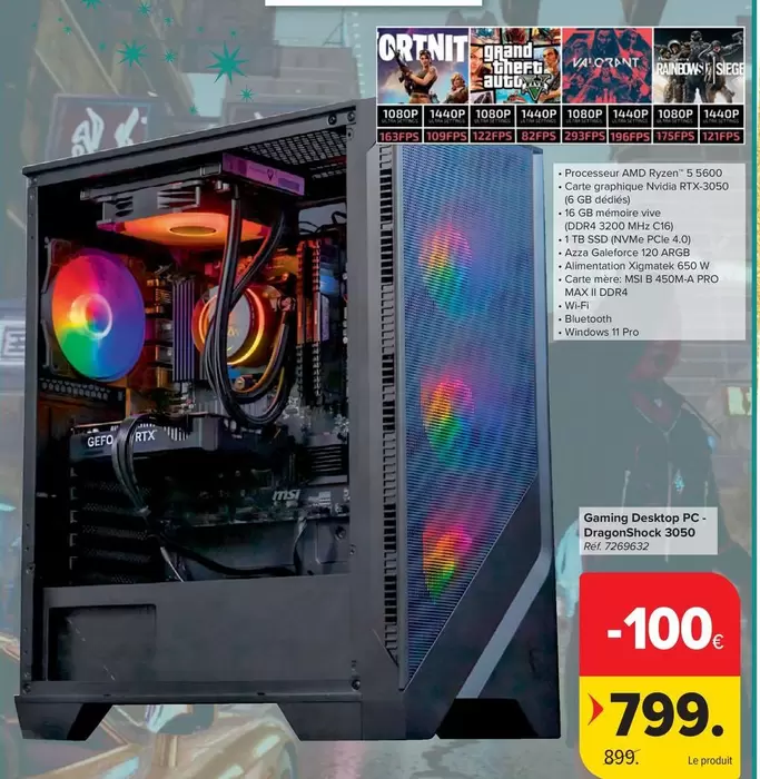 Msi - Gaming Desktop PC DragonShock 3050