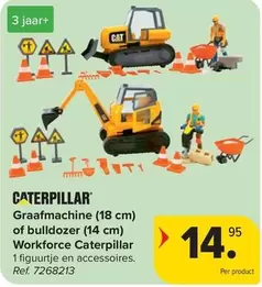 Cat - Graafmachine (18 cm) of bulldozer (14 cm) Workforce erpillar