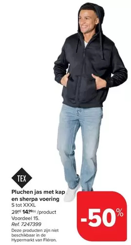 De - Pluchen jas met kap en sherpa voering