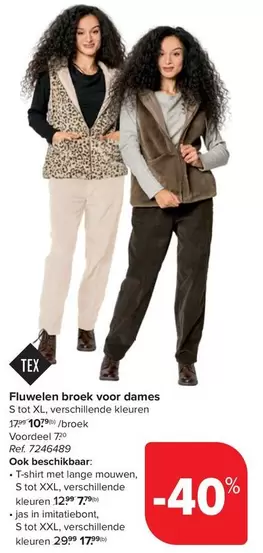 Fluwelen broek voor dames