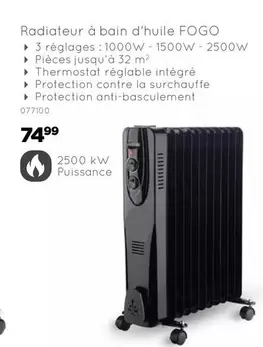 Kw - Radiateur à bain d'huile