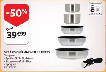 SET À POIGNÉE AMOVIBLE 6 PIÈCES