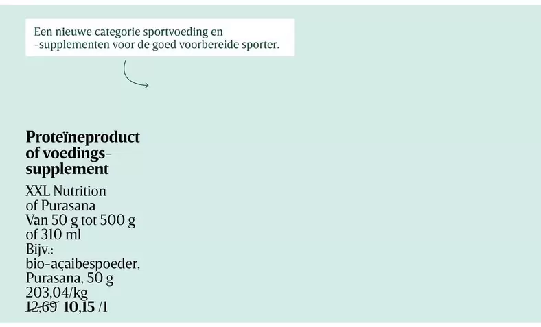 De - Proteïneproduct of voedings-supplement