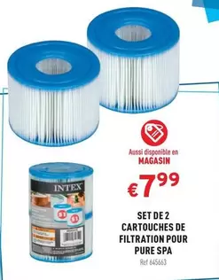 Intex - SET DE 2 CARTOUCHES DE FILTRATION POUR PURE SPA