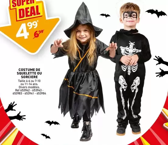 De - COSTUME DE SQUELETTE OU SORCIERE