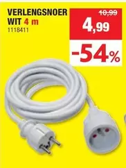 VERLENGSNOER WIT 4 m