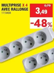 MULTIPRISE X 4 AVEC RALLONGE