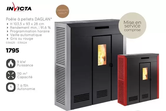 Kw - Poêle à pellets DAGLAN