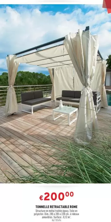 TONNELLE RETRACTABLE ROME