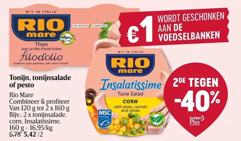 De - Tonijn, tonijnsalade of pesto