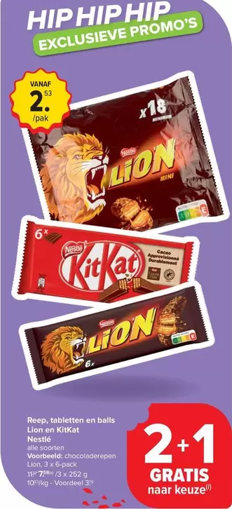 Lion - Reep, tabletten en bars  en KitKat