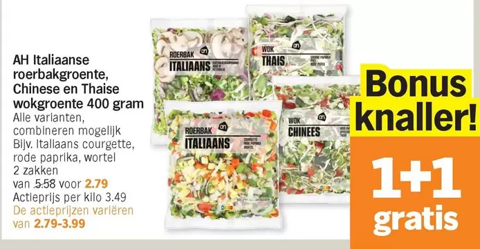 De - Italiaanse roerbakgroente, Chinese en Thaise wokgroente