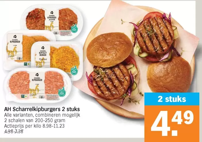 Scharrelkipburgers 2 stuks