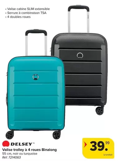 Valise trolley à 4 roues Binalong