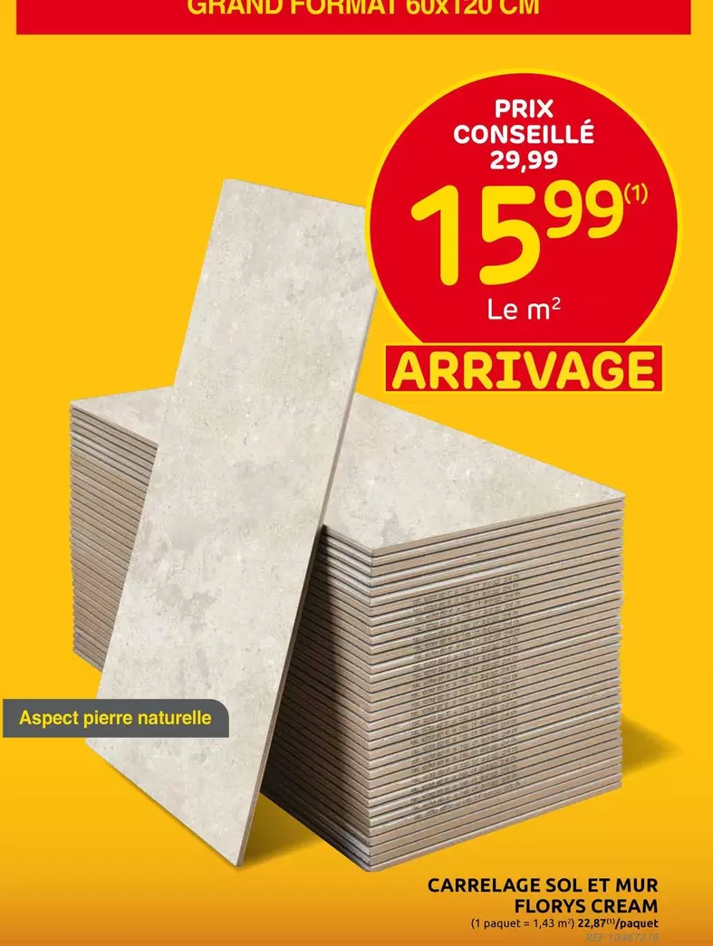 CARRELAGE SOL ET MUR FLORYS CREAM