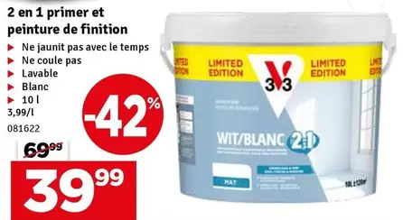 De - 2 en 1 primer et peinture de finition