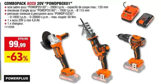 De - COMBOPACK ACCU 20V "POWDPBOX01"