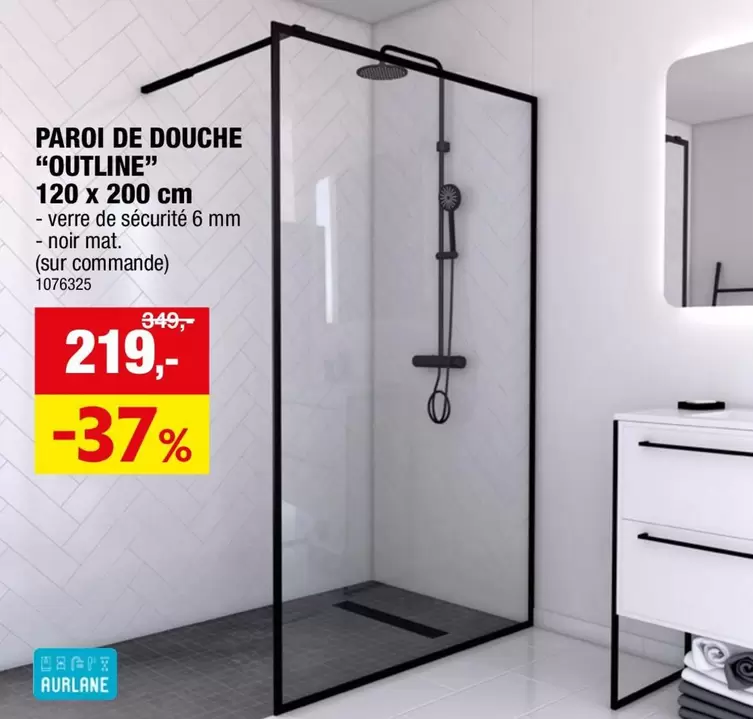 De - PAROI DE DOUCHE "OUTLINE" 120 x 200 cm